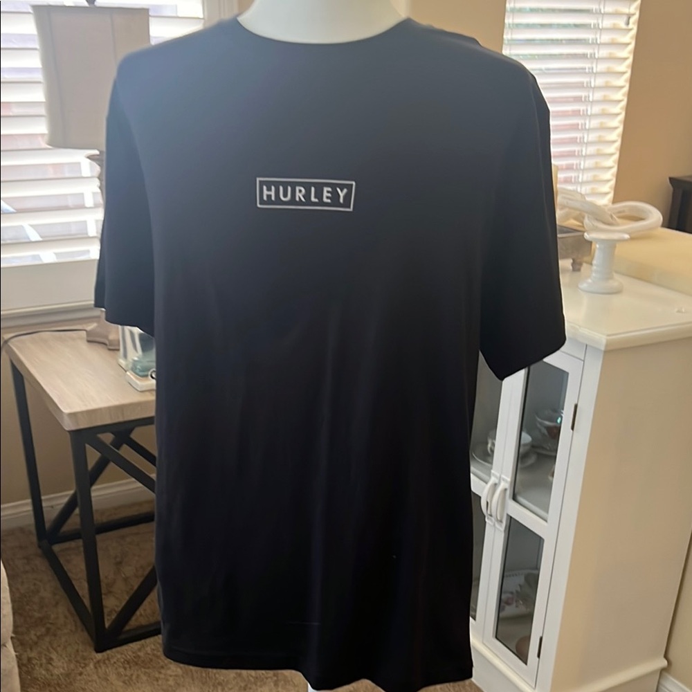 Hurley Black Short Sleeve Tee Minimalist Design